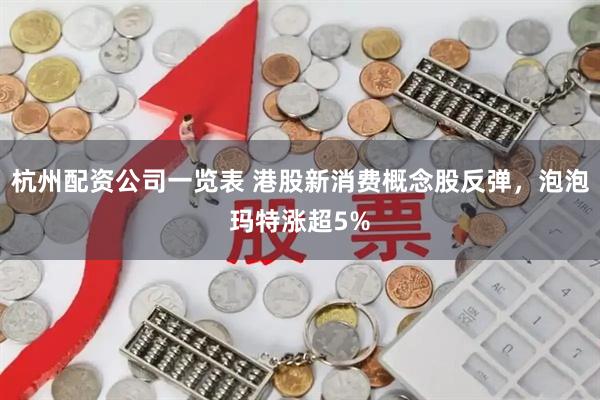 杭州配资公司一览表 港股新消费概念股反弹，泡泡玛特涨超5%