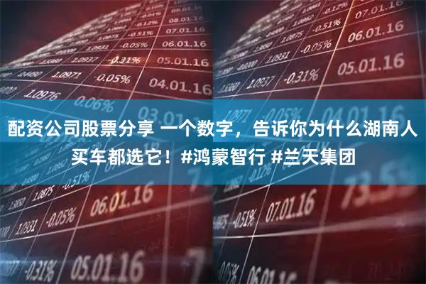 配资公司股票分享 一个数字，告诉你为什么湖南人买车都选它！#鸿蒙智行 #兰天集团